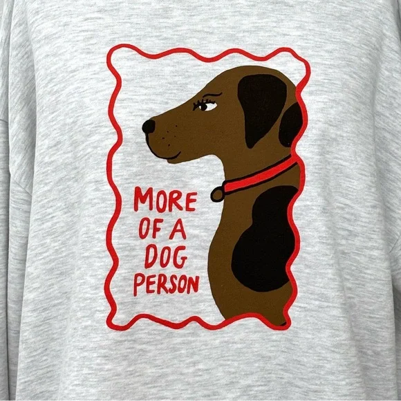 Anthropologie Maeve X Tulastra Studios Dog Graphic Sweatshirt NWT Crew Neck M - Picture 3 of 9